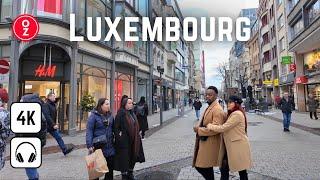 Luxembourg City  Richest Country in the World, 4K 60fps Walking Tour at Snowy Day 2024 ️