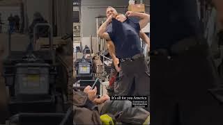 Taylor Kinney and David Eigenberg on set (joe's reaction )