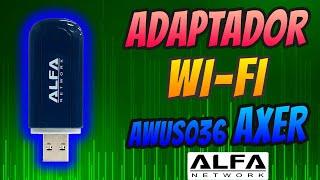 ADAPTADOR WIFI USB AWUS036AXER ALFA NETWORK MIMO 802.11AX WIRELESS ANTENA AX