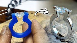 How to Make Diamond set Silver ring|Silver ring|Handmade|Adamjewellery