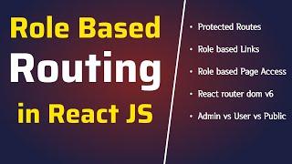 Role Based Routing in React JS | Role Based Navigation Links | React Router Dom tutorial