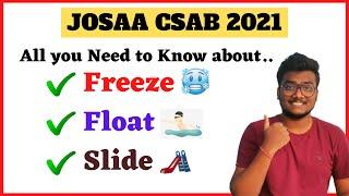 JoSAA 2021 | Freeze, Float, Slide | Detailed Explanation with example #josaa #freeze #slide #float