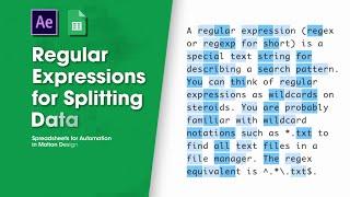 Regular Expressions for Google Sheets | Spreadsheets for Automation in Motion Design