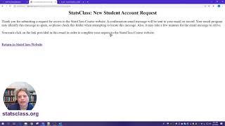 Student Account Setup at Statsclass.org