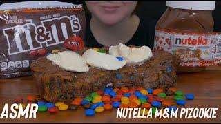 ASMR NUTELLA CHOCOLATE M&M PIZOOKIE | MUKBANG | EATING SHOW