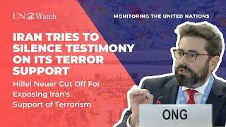 UN Clash: Iran Tries to Silence Testimony on its Terror Support