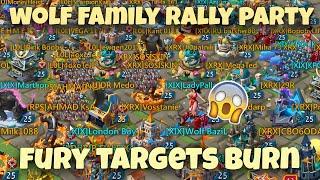 Lords Mobile - Rally party XIX+XRX+RPS+LOL against everyone who caught fury. How many burns?