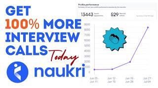 Get 100% more Interview calls from Naukri Portal | Boost your Naukri Profile |Optimize Naukri Search