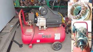 Low price , 50L Air Compressor Machine Repair , hit problem , coil damage , aluminium coil fittings