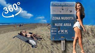 VR 360° 5.7K | Let’s Walk At The Nude Beach. Canary Islands, Spain #VR #VR360