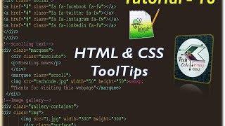 How to create tooltips using HTML and CSS explained in Telugu TUTORIAL - 16