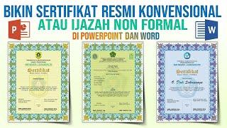 Membuat Sertifikat Resmi atau Ijazah TK TPA di Word dan PowerPoint