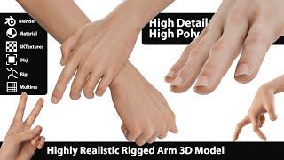 Highly Realistic Female Rigged Arm 3D Model For Blender