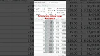 #excel shortcut ctrl+space select whole column