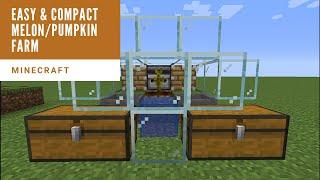 Easy & Compact Melon/Pumpkin farm | Minecraft tutorial