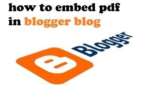 how to embed pdf in blogger blog