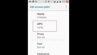 U Mobile APN Settings for Android 4G LTE