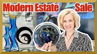 Modern Estate Sale! Exclusive preview: art glass, modern furnishings + abstract art.