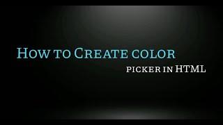 Create Input Color Picker in HTML | HTML Tips & Tricks