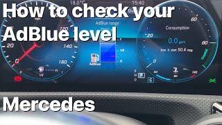 How to check your AdBlue level and top up. Mercedes A Class 2020 onwards. Top up AdBlue and refill