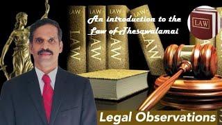 An introduction to the Law of Thesawalamai | Tamil | Selvakkunapalan | Legal Observations