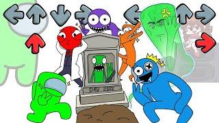 Goodbye, Friend: Green Death | FNF Goodbye World | Among Us vs Rainbow Friends Animation