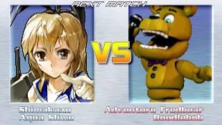 DoodbleBob And Adventure Fredbear VS Aqua Slime And Shimikaze In A MUGEN Match / Battle Part #1