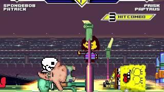 mugen spongebob and patrick and squidward vs frisk and papyrus and sans (3vs3)