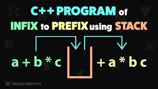 C++ PROGRAM to Convert Infix to Prefix Expression using STACK Data Structure (With Full Code) | DSA