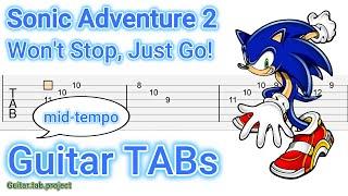 Sonic Adventure 2 Won't Stop, Just Go! (Green Forest) medium tempo Guitar Tutorial Tabs BGM