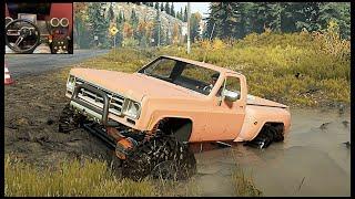 I BURIED A GMC STEPSIDE ON 44'S IN DEEP MUD!! - SnowRunner - LOGITECH G29 SIMULATOR