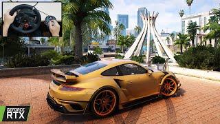 Porsche 911 Turbo S "Gold Venom" - GTA 5 - Logitech G29 Gameplay