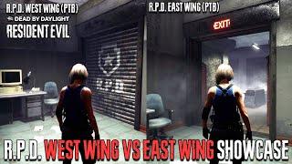 R.P.D. WEST VS EAST WING Rework Map Comparison - DEAD BY DAYLIGHT Resident Evil Project W (PTB)