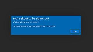 You are about to be signed out windows 10 problem Fix