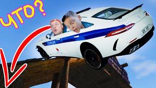 Полицейский МЕРСЕДЕС на КРАШ ТРЕКЕ против BMW M5 в BeamNG Drive