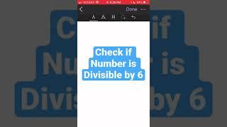 Check if Number is Divisible by 6