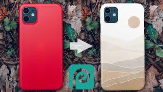 Create a phone case mockup online in Photopea