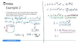 Calculations Involving Oil Drop Experiment  - (Lesson 11 Physics Form 2 - Measurement II )