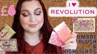 NEW I HEART REVOLUTION OMBRE BLUSH AND HIGHLIGHTERS REVIEW AND DEMO | LIZZIE DEMETRIOU