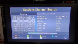 How to Autoscan UK FTA Satellite Channels  on TV Star TS4000 Combo Box