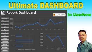 How to create Dashboard in Excel Userform | Excel Vba