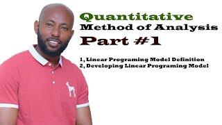 Linear Programing Model Definition and Developing Linear Programing Model.