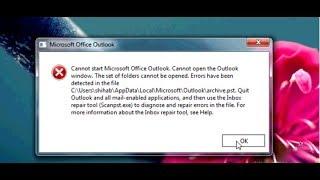 How to fix "Cannot start Microsoft Outlook?. Unable to open Outlook window" error