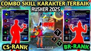 TERBARU 2025‼️ TOP 5 RUSHER ( KOMBINASI SKILL KARAKTER RUSHER 2025 ) - FREE FIRE TERBAIK !!