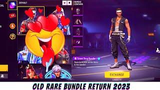 STREET THUG BUNDLE RETURN IN FREE FIRE 2023  FREE FIRE OLD RARE BUNDLE RETURN 2023  RETURN IN FREE