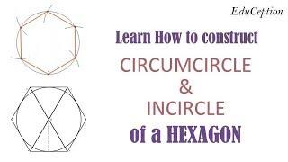 How to construct CIRCUMCIRCLE & INCIRCLE of a Hexagon