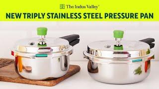 Triply Stainless Steel Pressure Pan Cooker |  2L & 3L | Pressure Cooker | The Indus Valley