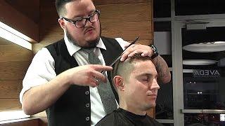 Men's Modern Side Part Pomp Fade With Serious ASMR Triggers