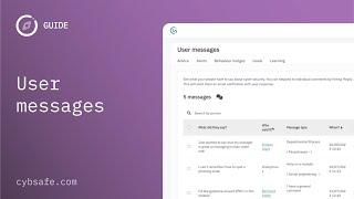 User messages | GUIDE | CybSafe product shorts