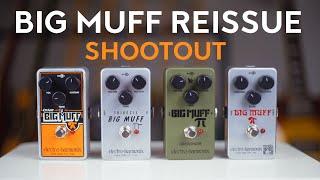 Big Muff Reissue Shootout - Electro Harmonix (Ram's Head, Triangle, Green Russian, Op-Amp)